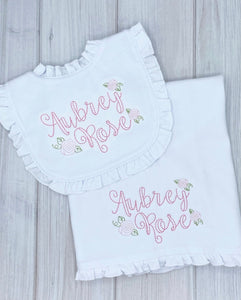 Monogrammed Baby Bib, Personalized Baby Bib, Baby Shower Gift, Personalized Baby GIrl Bib, Personalized burp cloth, custom baby gift