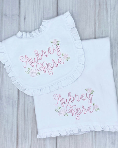 Monogrammed Baby Bib, Personalized Baby Bib, Baby Shower Gift, Personalized Baby GIrl Bib, Personalized burp cloth, custom baby gift