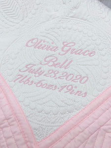 Personalized Birth Stat Baby Blanket