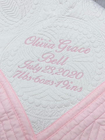 Personalized Birth Stat Baby Blanket