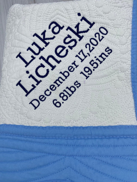 Personalized Birth Stat Baby Blanket