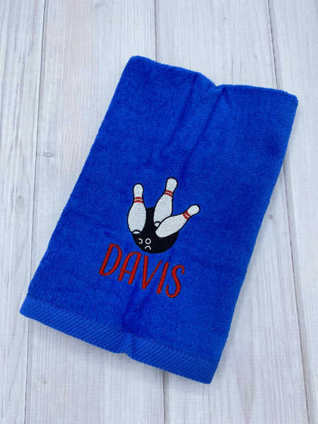 Personalized Bowling Towel, Personalized embroidered Sports Towel, Custom Bowling Gifts