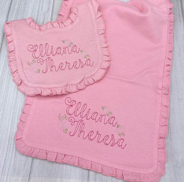 Monogrammed Baby Bib, Personalized Baby Bib, Baby Shower Gift, Personalized Baby GIrl Bib, Personalized burp cloth, custom baby gift