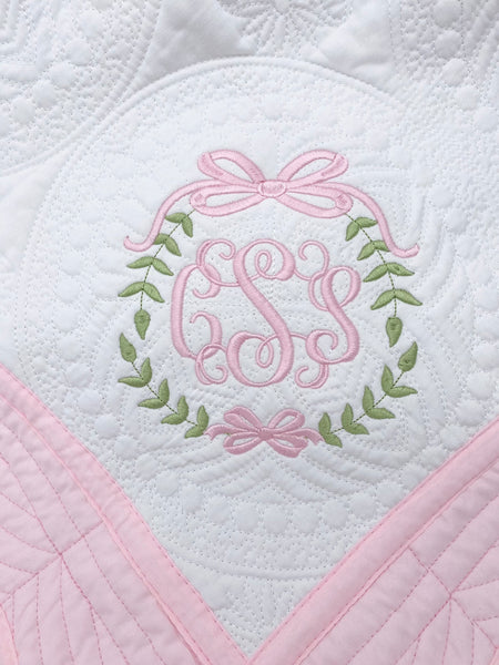 Personalized baby blanket, Embroidered baby quilt blanket, Monogrammed baby blanket, Baby shower gift, Baby girl quilt blanket