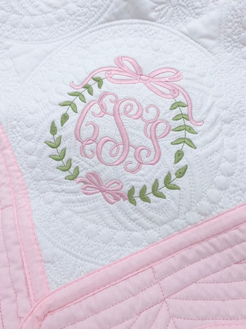 Personalized baby blanket, Embroidered baby quilt blanket, Monogrammed baby blanket, Baby shower gift, Baby girl quilt blanket