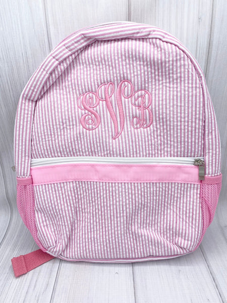 Personalized Baby Backpacks, Monogrammed Toddler Backpacks, Seersucker Backpack, Preschool Book Bag | Personalized School Bag