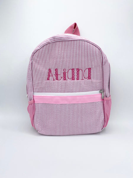 Personalized Baby Backpacks, Monogrammed Toddler Backpacks, Preschool Book Bag, Seersucker Backpack, Personalized Baby Gift