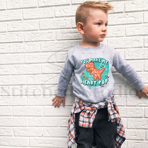 Kids Dino Valentine Sweatshirt, Toddler Boy Dino Valentine Shirt, Boy Dino Valentine Sweater